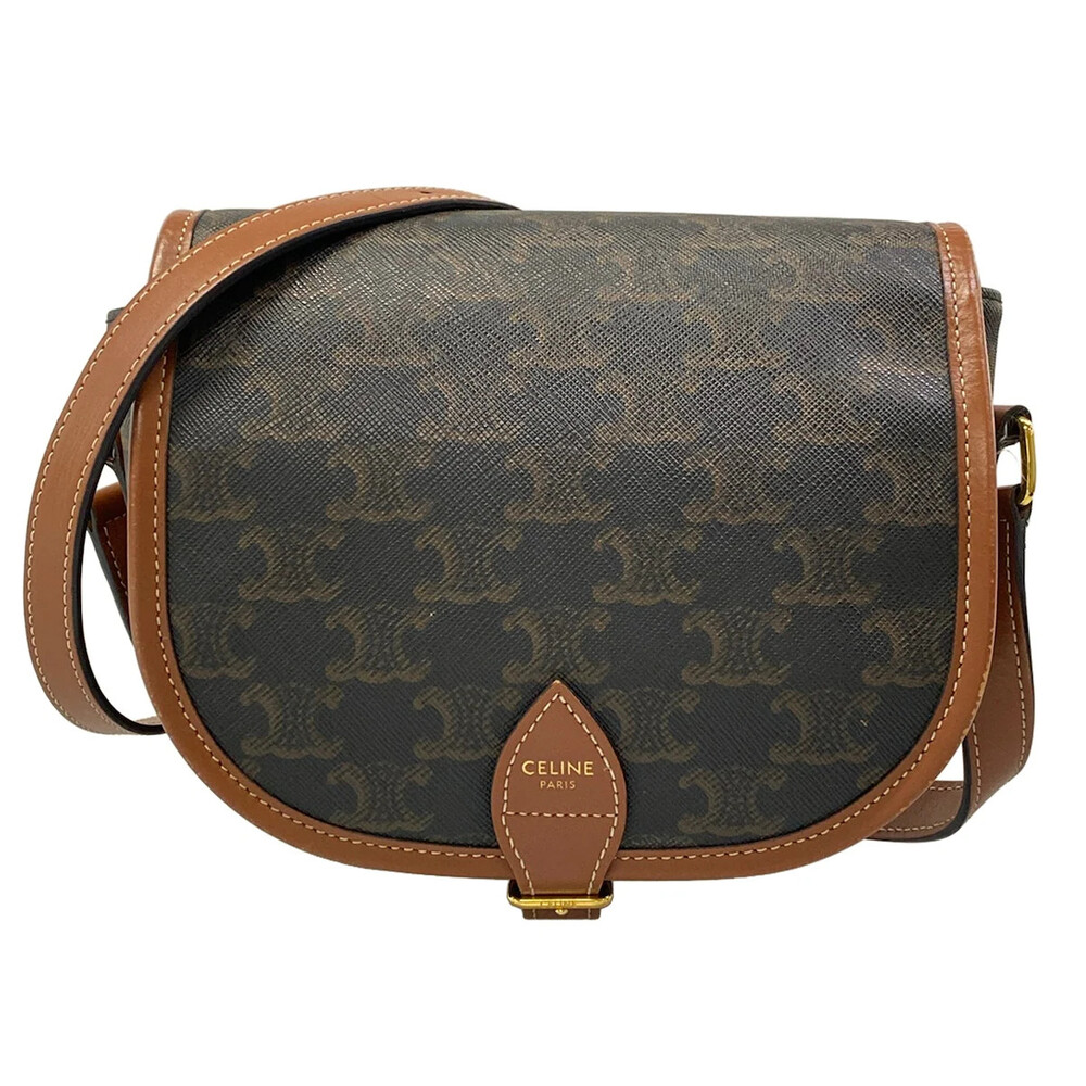Celine Medium Folco Bag Tan Triomphe #334474C17B - Picture 1 of 15